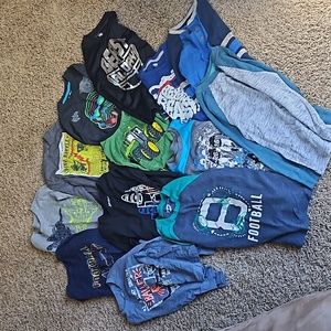 Big lot of boys size 6 long sleeve shirts.